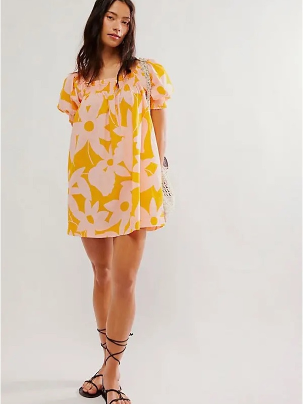 NWOT Free People Mila Floral Printed Mini Size Large Retail $128